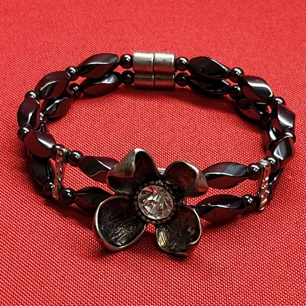 Hematite Double Strand Bracelet Magnetic Jewelry Clasp